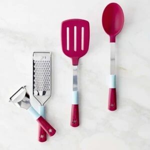 American Girl Kitchen Utensil Set in Red and Silver Williams Sonoma Kitchen Toy